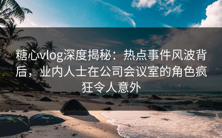 糖心vlog深度揭秘：热点事件风波背后，业内人士在公司会议室的角色疯狂令人意外