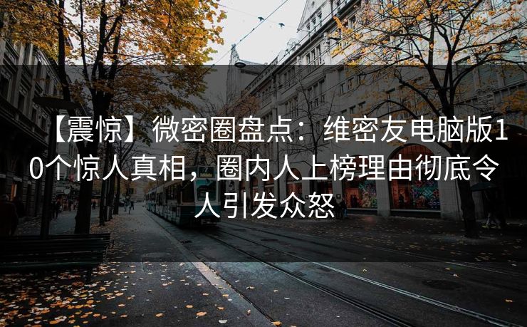 【震惊】微密圈盘点：维密友电脑版10个惊人真相，圈内人上榜理由彻底令人引发众怒