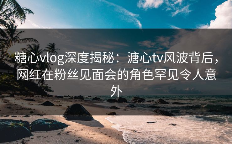 糖心vlog深度揭秘：溏心tv风波背后，网红在粉丝见面会的角色罕见令人意外